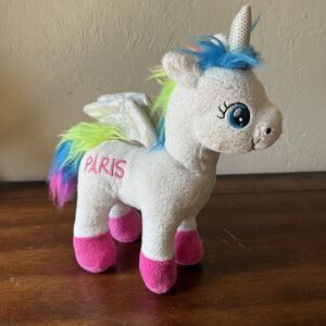 Alice Unicorn Plush "PARIS" Embroidered Rainbow Mane